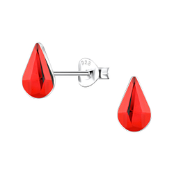 Wholesale 5x8mm Teardrop Crystal Sterling Silver Ear Studs  - JD24739