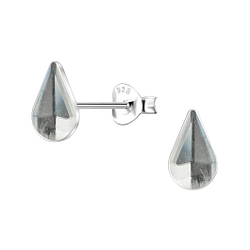 Wholesale 5x8mm Teardrop Crystal Sterling Silver Ear Studs  - JD24739
