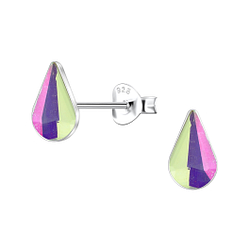 Wholesale 5x8mm Teardrop Crystal Sterling Silver Ear Studs - JD24739 Wholesale 5x8mm Teardrop Crystal Sterling Silver Ear Studs - JD24739