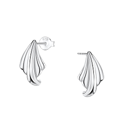 Wholesale Sterling Silver Patterned Half Hoop Ear Studs - JD24914