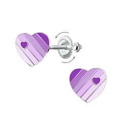 Wholesale Sterling Silver Heart Screw Back Ear Studs - JD24029