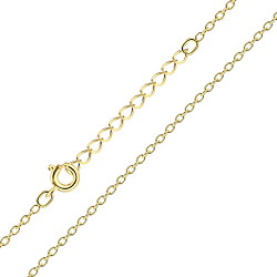 Wholesale 45cm Sterling Silver Cable Chain with Extension - JD22141 Wholesale 45cm Sterling Silver Cable Chain with Extension - JD22141