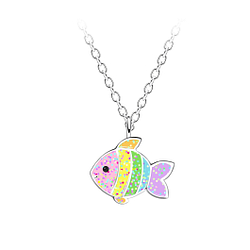 Wholesale Sterling Silver Fish Necklace - JD24212