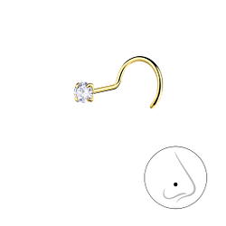 Wholesale 2.5mm Round Cubic Zirconia Sterling Silver Nose Spinner - JD25178 Wholesale 2.5mm Round Cubic Zirconia Sterling Silver Nose Spinner - JD25178