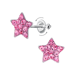 Wholesale Sterling Silver Star Screw Back Ear Studs - JD24027