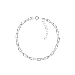 Wholesale 18mm Sterling Silver Cable Hammered Square Bracelet - JD24447