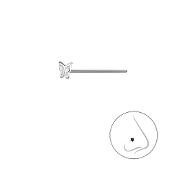 Wholesale Sterling Silver Butterfly Nose Stud - JD25283 Wholesale Sterling Silver Butterfly Nose Stud - JD25283