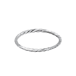 Wholesale Sterling Silver Twisted Ring - JD18092 Wholesale Sterling Silver Twisted Ring - JD18092