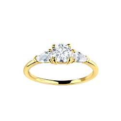 Wholesale Sterling Silver Three Stones Ring - JD25355 Wholesale Sterling Silver Three Stones Ring - JD25355