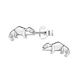 Wholesale Sterling Silver Origami Lizard Ear Studs - JD24387