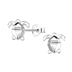 Wholesale Sterling Silver Origami Turtle Ear Studs - JD24391
