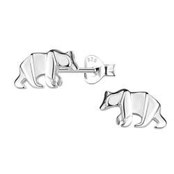 Wholesale Sterling Silver Origami Bear Ear Studs - JD24395