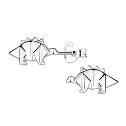 Wholesale Sterling Silver Origami Dinosaur Ear Studs - JD24397