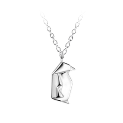 Wholesale Sterling Silver Origami Penguin Necklace - JD24375