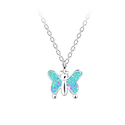 Wholesale Sterling Silver Butterfly Necklace - JD23112