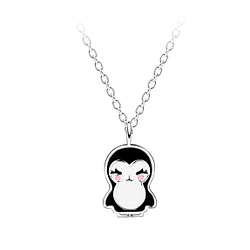 Wholesale Sterling Silver Penguin Necklace - JD23116
