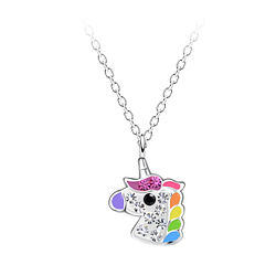 Wholesale Sterling Silver Unicorn Necklace - JD23118 Wholesale Sterling Silver Unicorn Necklace - JD23118