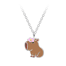 Wholesale Sterling Silver Capybara Necklace - JD23119 Wholesale Sterling Silver Capybara Necklace - JD23119