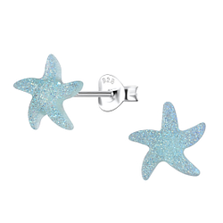 Wholesale Sterling Silver Ear Studs with Resin Starfish - JD24335