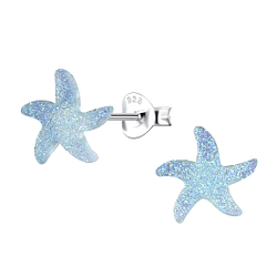 Wholesale Sterling Silver Ear Studs with Resin Starfish - JD24335 Wholesale Sterling Silver Ear Studs with Resin Starfish - JD24335