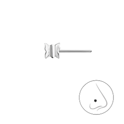 Wholesale Sterling Silver Butterfly Nose Stud - JD25920 Wholesale Sterling Silver Butterfly Nose Stud - JD25920