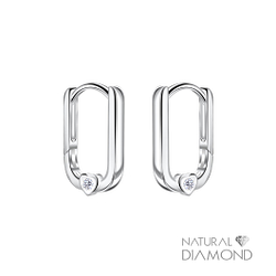 Wholesale 10mm Sterling Silver Heart Huggie Earrings With Diamond - JD22730