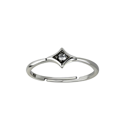 Wholesale Sterling Silver Geometric Adjustable Ring - JD26089 Wholesale Sterling Silver Geometric Adjustable Ring - JD26089