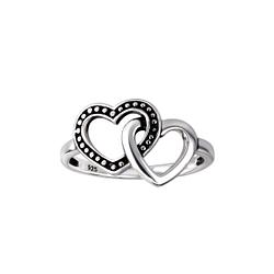 Wholesale Sterling Silver Double Heart Ring - JD26118 Wholesale Sterling Silver Double Heart Ring - JD26118