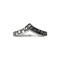 Wholesale Sterling Silver Chevron Star Ring - JD26134 Wholesale Sterling Silver Chevron Star Ring - JD26134