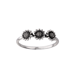 Wholesale Sterling Silver Sunflower Ring - JD26162 Wholesale Sterling Silver Sunflower Ring - JD26162