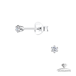 Wholesale 2mm Round Moissanite Sterling Silver Ear Studs - JD25778 Wholesale 2mm Round Moissanite Sterling Silver Ear Studs - JD25778
