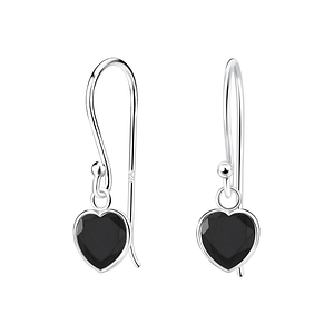 Wholesale 6mm Heart Cubic Zirconia Sterling Silver Earrings - JD1963