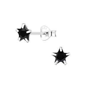 Wholesale 5mm Star Cubic Zirconia Sterling Silver Ear Studs - JD2020