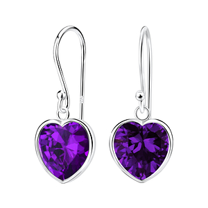 Wholesale 10mm Heart Cubic Zirconia Sterling Silver Earrings - JD2085