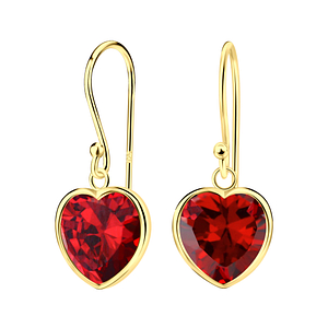 Wholesale 10mm Heart Cubic Zirconia Sterling Silver Earrings - JD2319