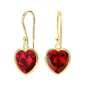 Wholesale 10mm Heart Cubic Zirconia Sterling Silver Earrings - JD2319