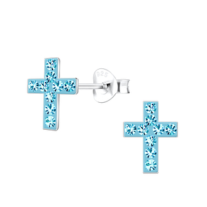 Wholesale Sterling Silver Cross Ear Studs - JD2117