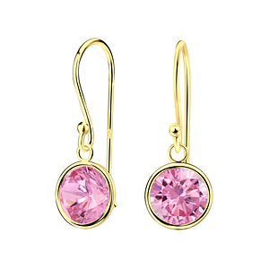 Wholesale 8mm Round Cubic Zirconia Sterling Silver Earrings - JD2398