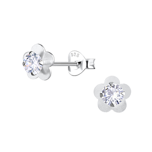 Wholesale Sterling Silver Flower Ear Studs - JD2588