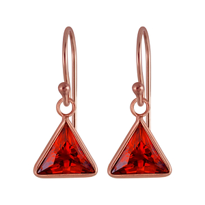 Wholesale 8mm Triangle Cubic Zirconia Sterling Silver Earrings - JD2988