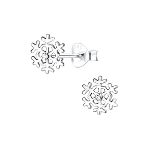 Wholesale Sterling Silver Snowflake Crystal Ear Studs - JD2901