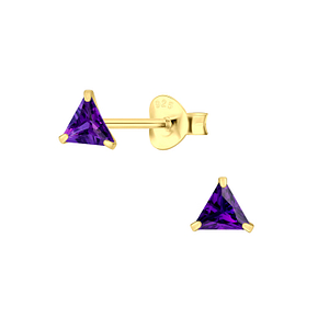 Wholesale 4mm Triangle Cubic Zirconia Ear Studs - JD3151