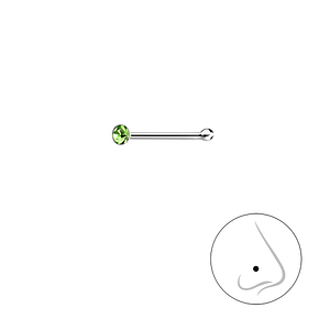 Wholesale 1.5mm Round Crystal Sterling Silver Nose Stud With Ball - JD3307