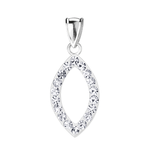 Wholesale Sterling Silver Marquise Crystal Pendant - JD3140