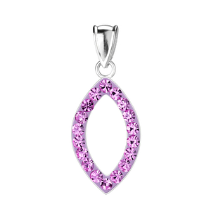 Wholesale Sterling Silver Marquise Crystal Pendant - JD3140