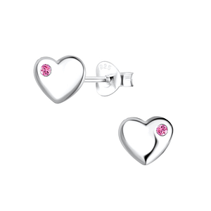 Wholesale Sterling Silver Heart Ear Studs - JD4546