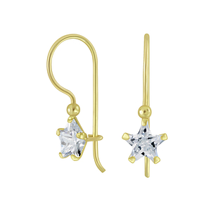 Wholesale 6mm Star Cubic Zirconia Sterling Silver Earrings - JD5156