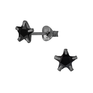 Wholesale 6mm Star Cubic Zirconia Sliver Ear Studs - JD5423