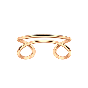 Wholesale Sterling Silver Double Line Open Ring - JD6254