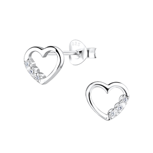 Wholesale Sterling Silver Heart Ear Studs - JD6952